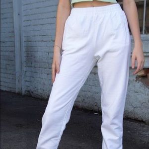Brandy Melville Rosa White Sweatpants